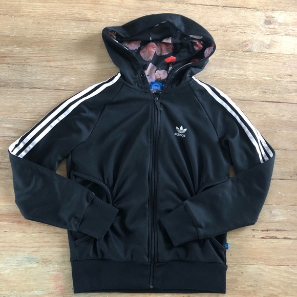 adidas track hooded jacket